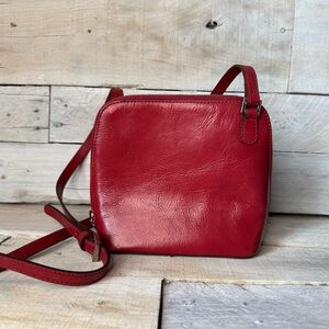 HOBO Red Leather Crossbody Bag